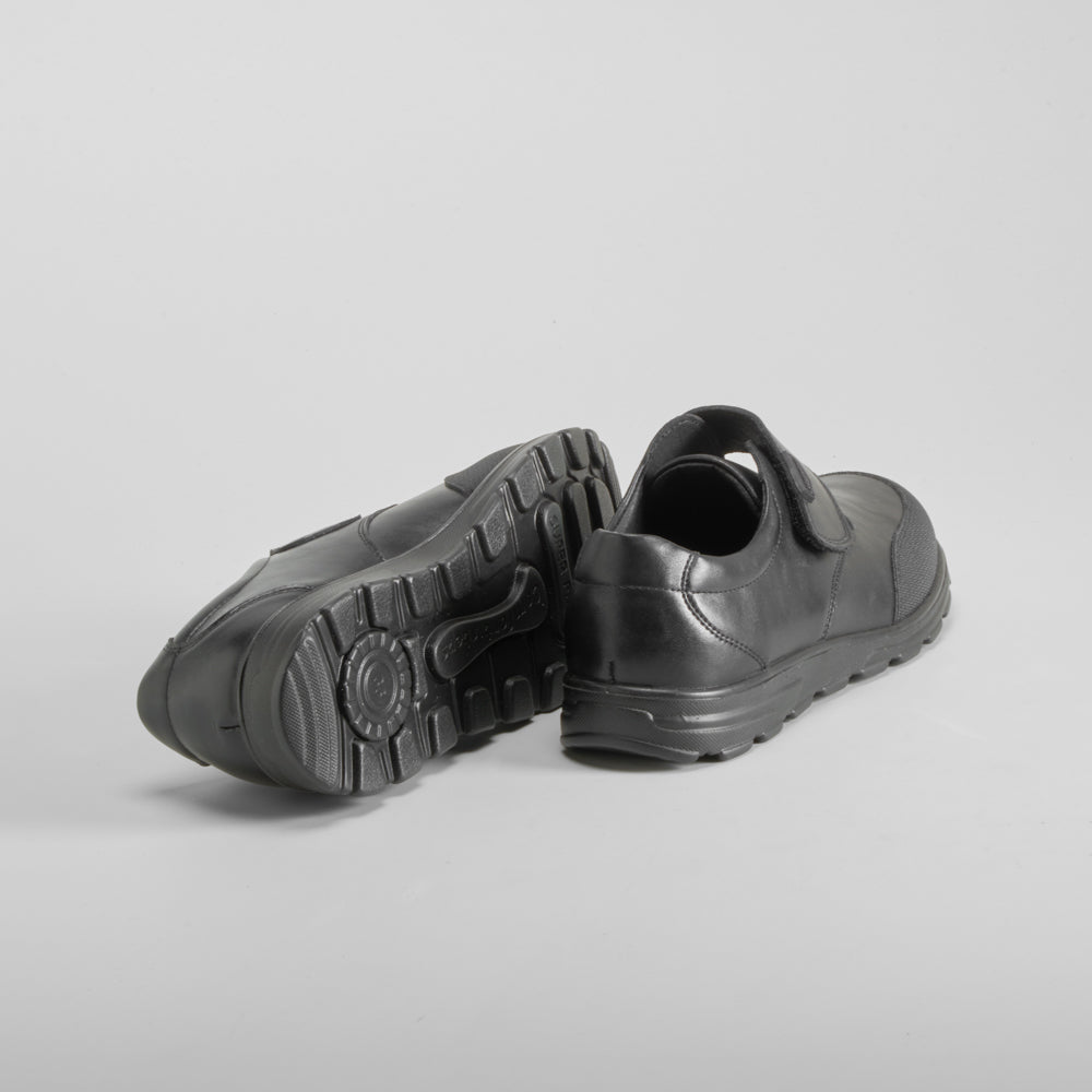 Zapato colegial negro velcro piel SEVEN FIVE