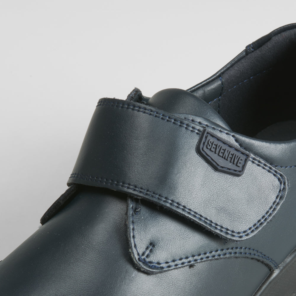 Zapato colegial azul velcro piel SEVEN FIVE