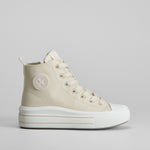 Zapatilla alta beige cremallera XTI