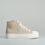 Zapatilla alta cordones beige OH GIRL