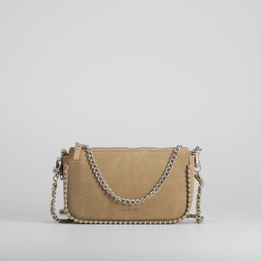 Bolso bandolera remaches camel NYC