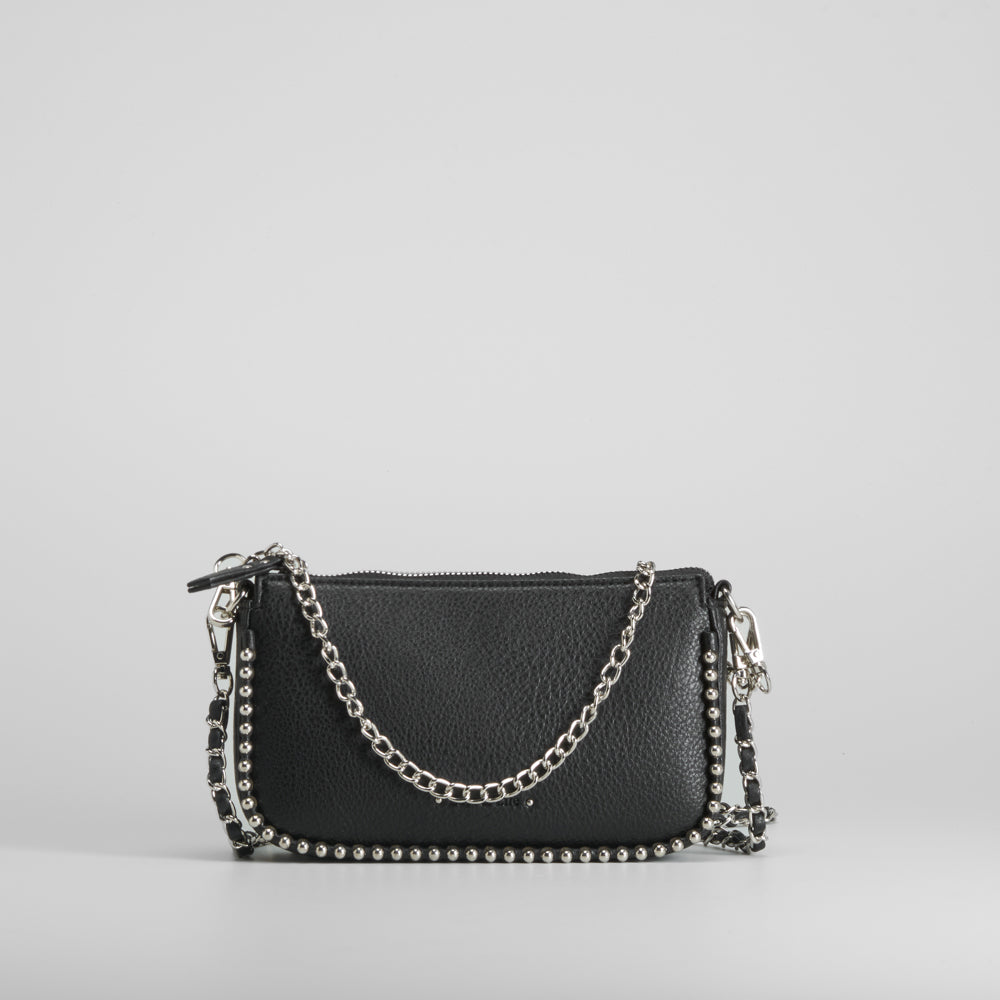 Bolso bandolera remaches negra NYC