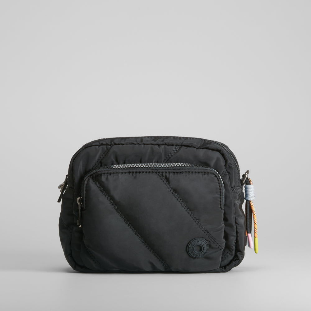 Bolso bandolera nylon acolchado negro NYC