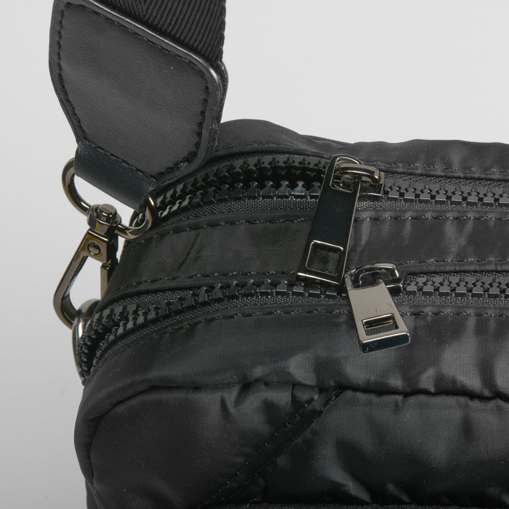Bolso bandolera nylon acolchado negro NYC