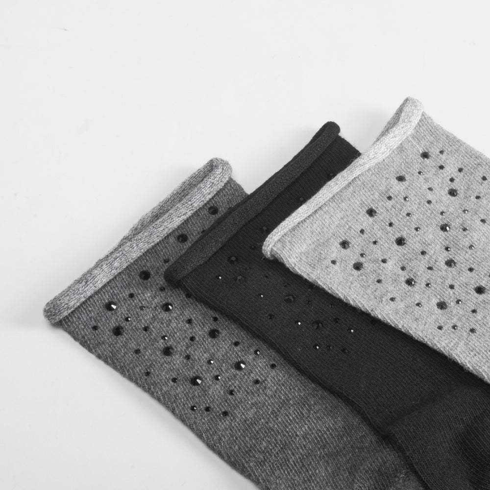 Pack 3 calcetines strass gris MERKAL