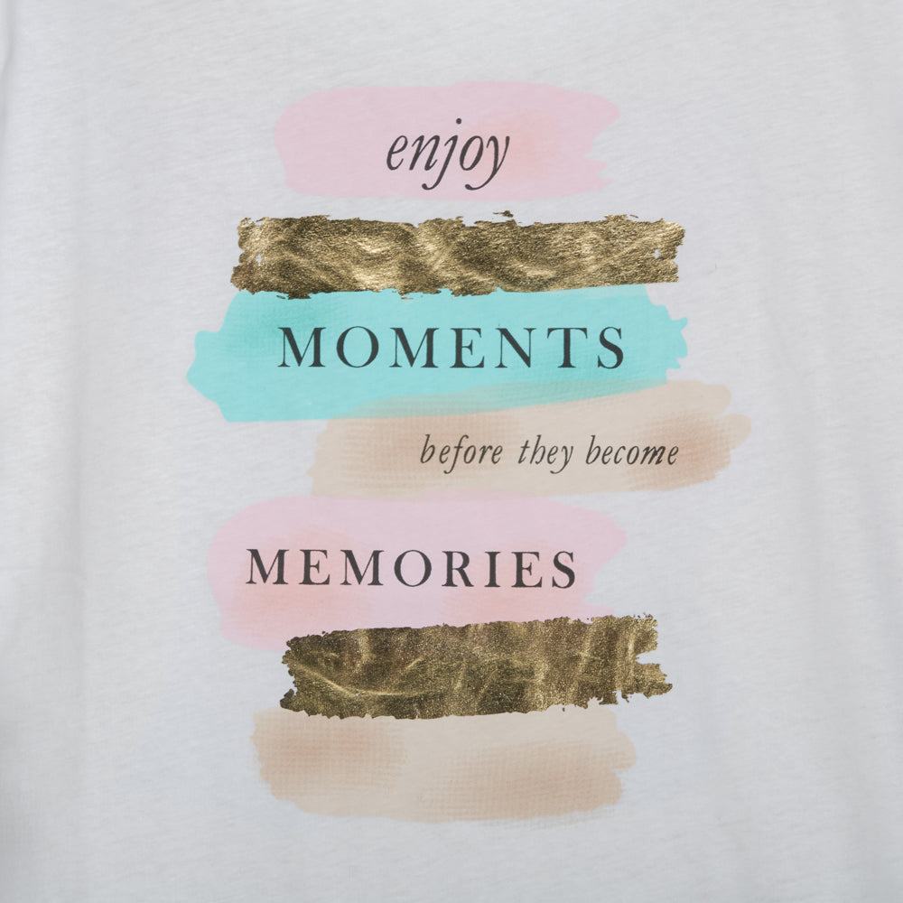 Camiseta manga corta blanca print NYC