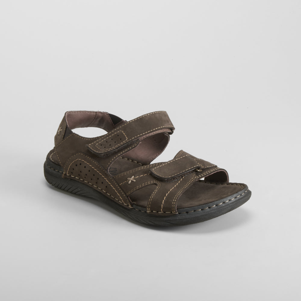 Sandalia deportiva de piel marrón WALK & FLY
