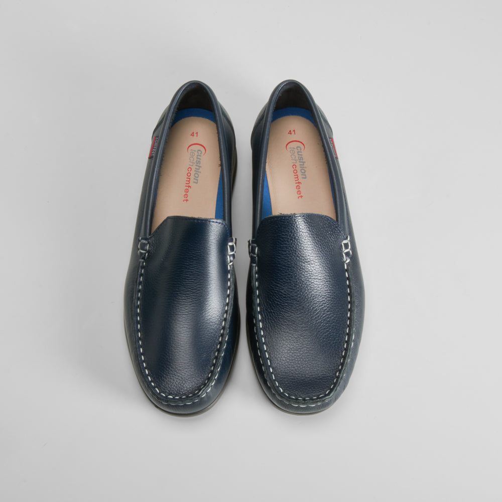 Mocasín casual de piel azul COMFEET