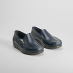 Mocasín casual de piel azul COMFEET