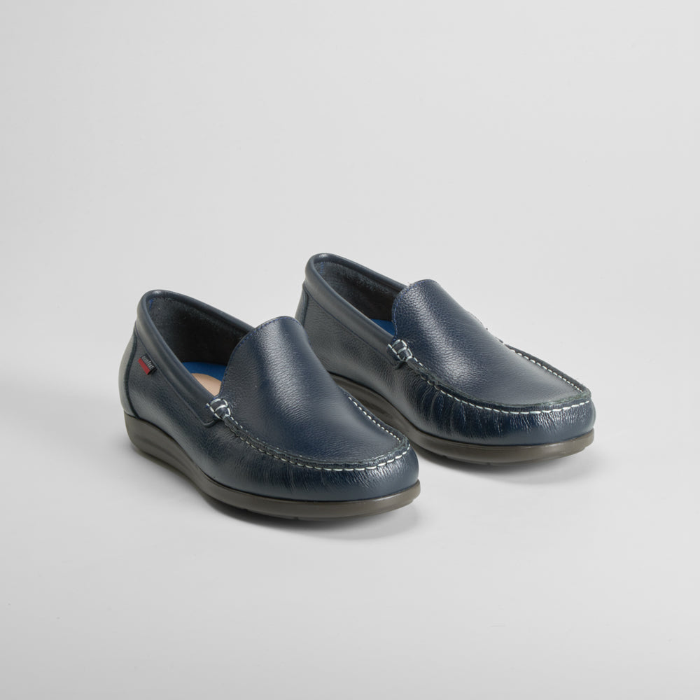 Mocasín casual de piel azul COMFEET