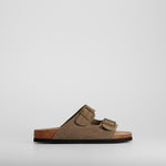 Sandalia bio de piel con velcro beige COMFEET