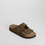 Sandalia bio de piel con velcro beige COMFEET