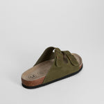 Sandalia bio de piel con velcro verde COMFEET