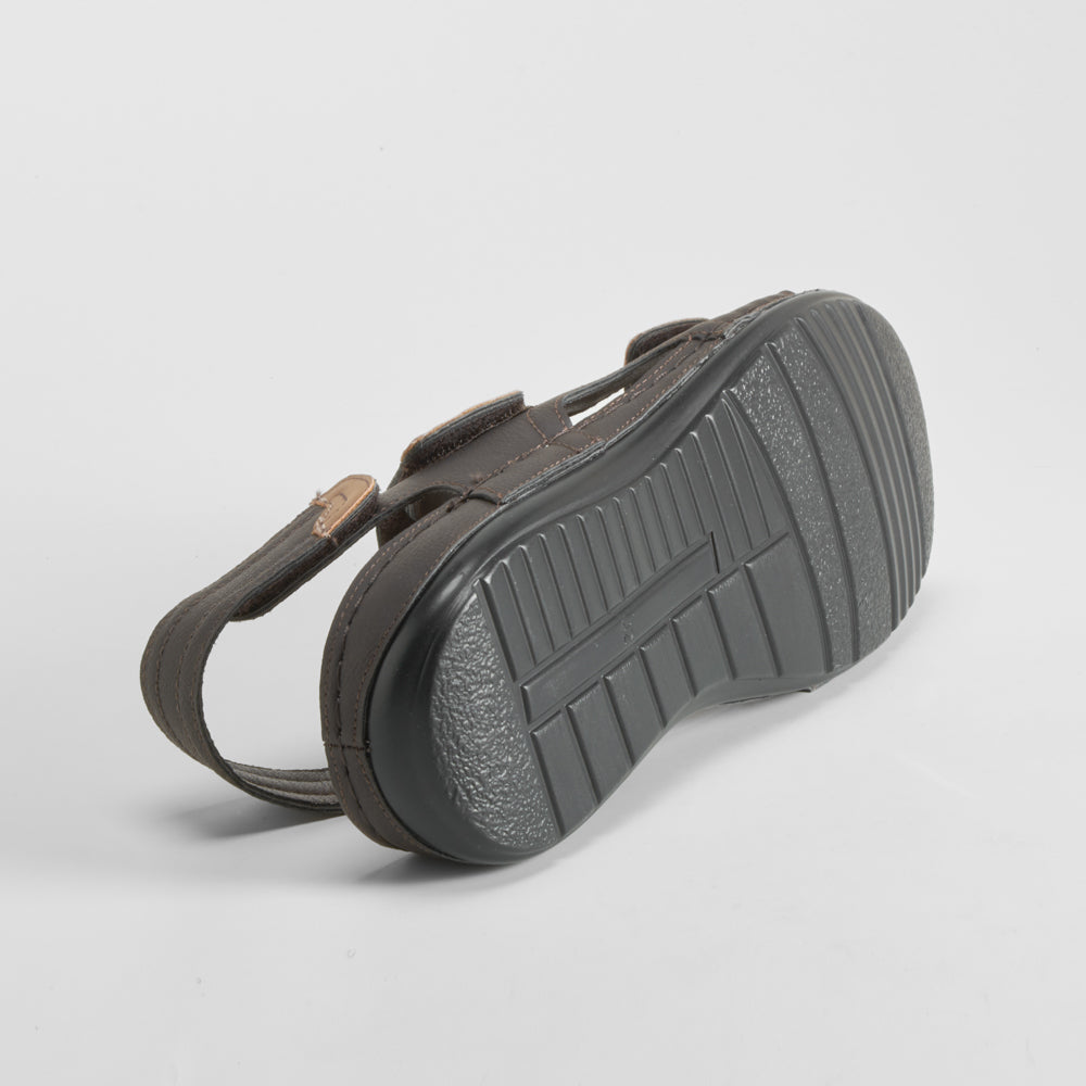 Sandalia triple velcro marrón COMFEET