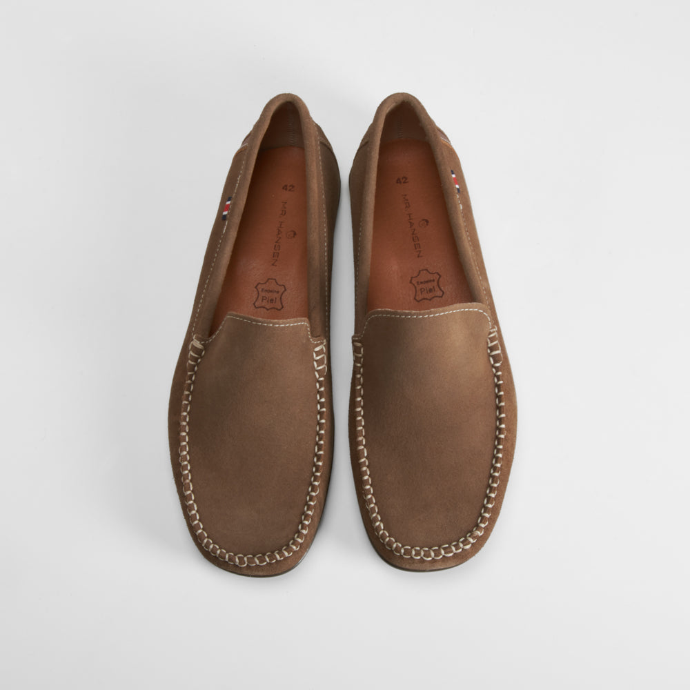 Mocasín serraje piel marrón claro MR HANSEN