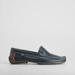 Mocasín piel azul marino MR. HANSEN