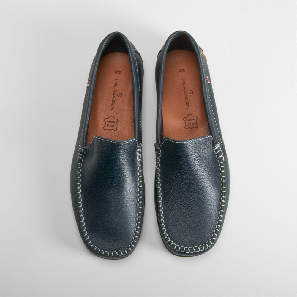 Mocasín piel azul marino MR. HANSEN
