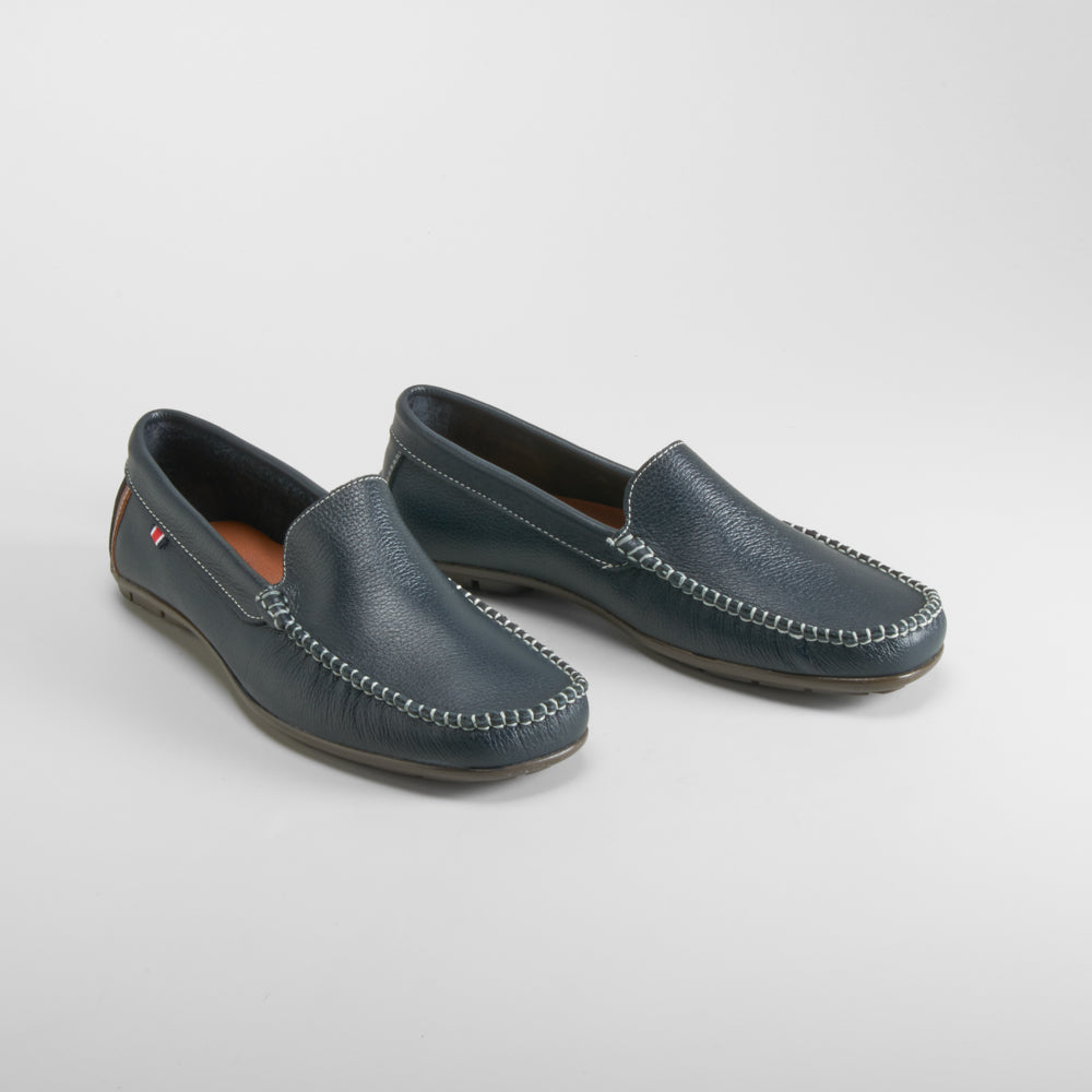 Mocasín piel azul marino MR. HANSEN
