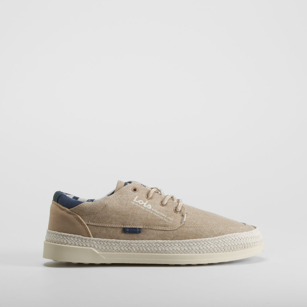 Zapatilla lona slip on yute beige LOIS