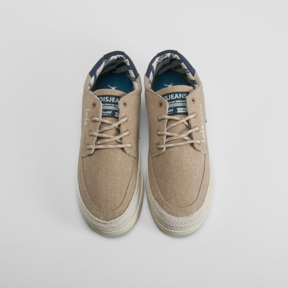 Zapatilla lona slip on yute beige LOIS