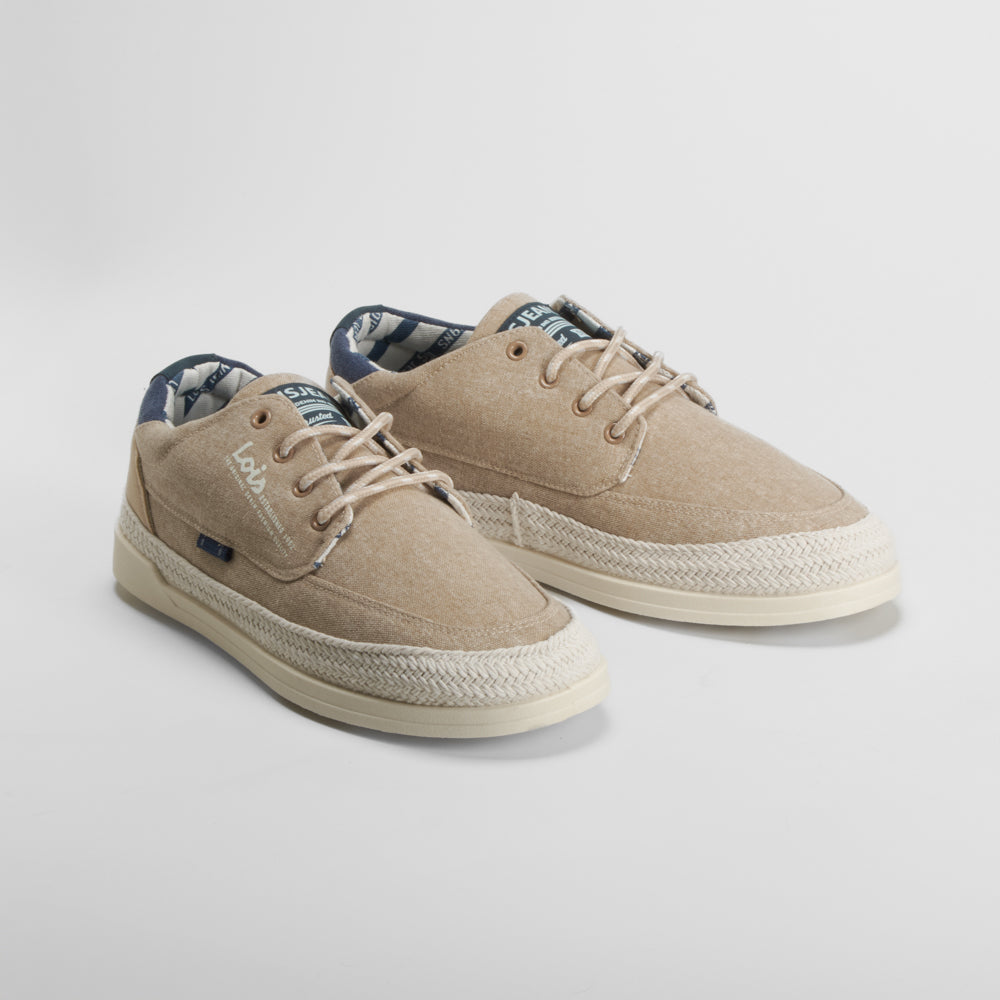 Zapatilla lona slip on yute beige LOIS
