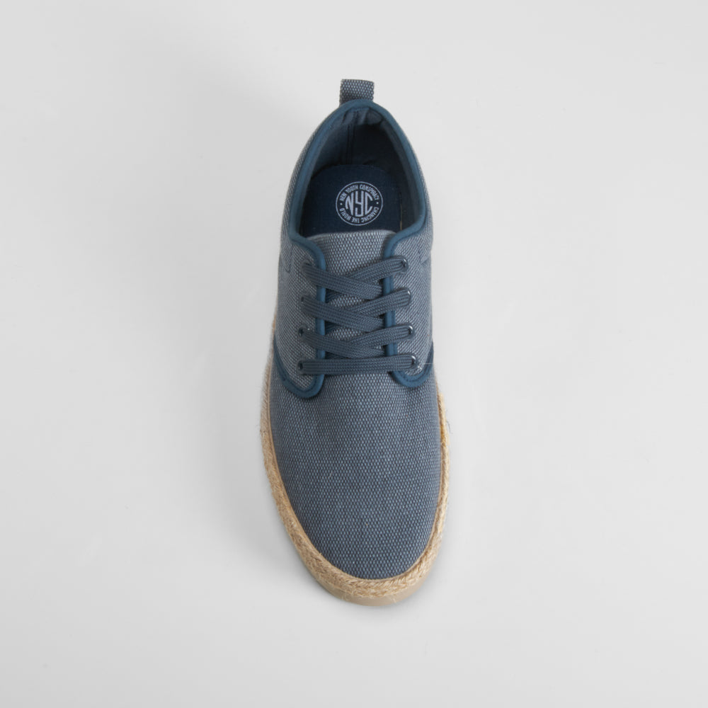 Blucher de lona y yute azul marino NYC