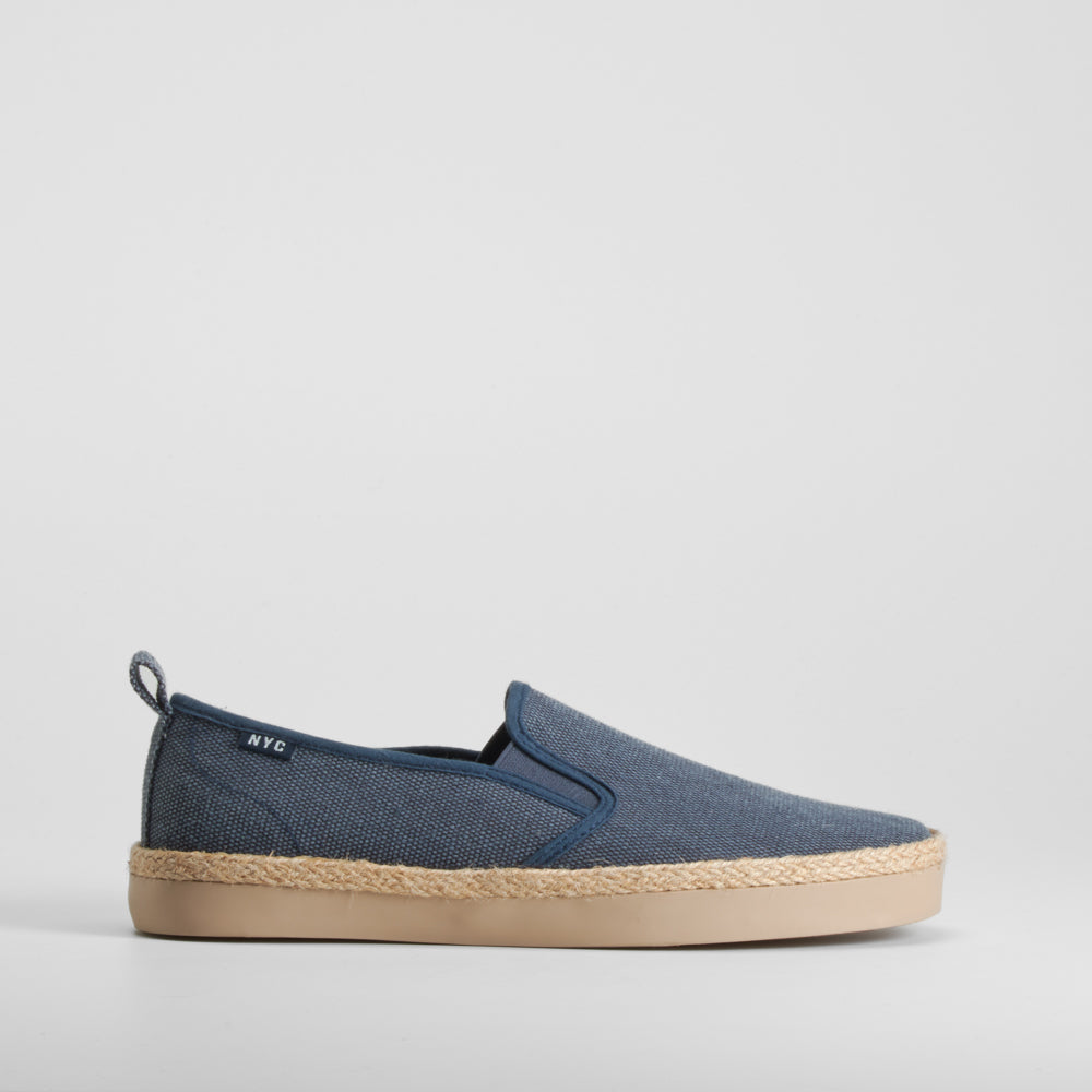 Slip on de lona y yute azul marino NYC