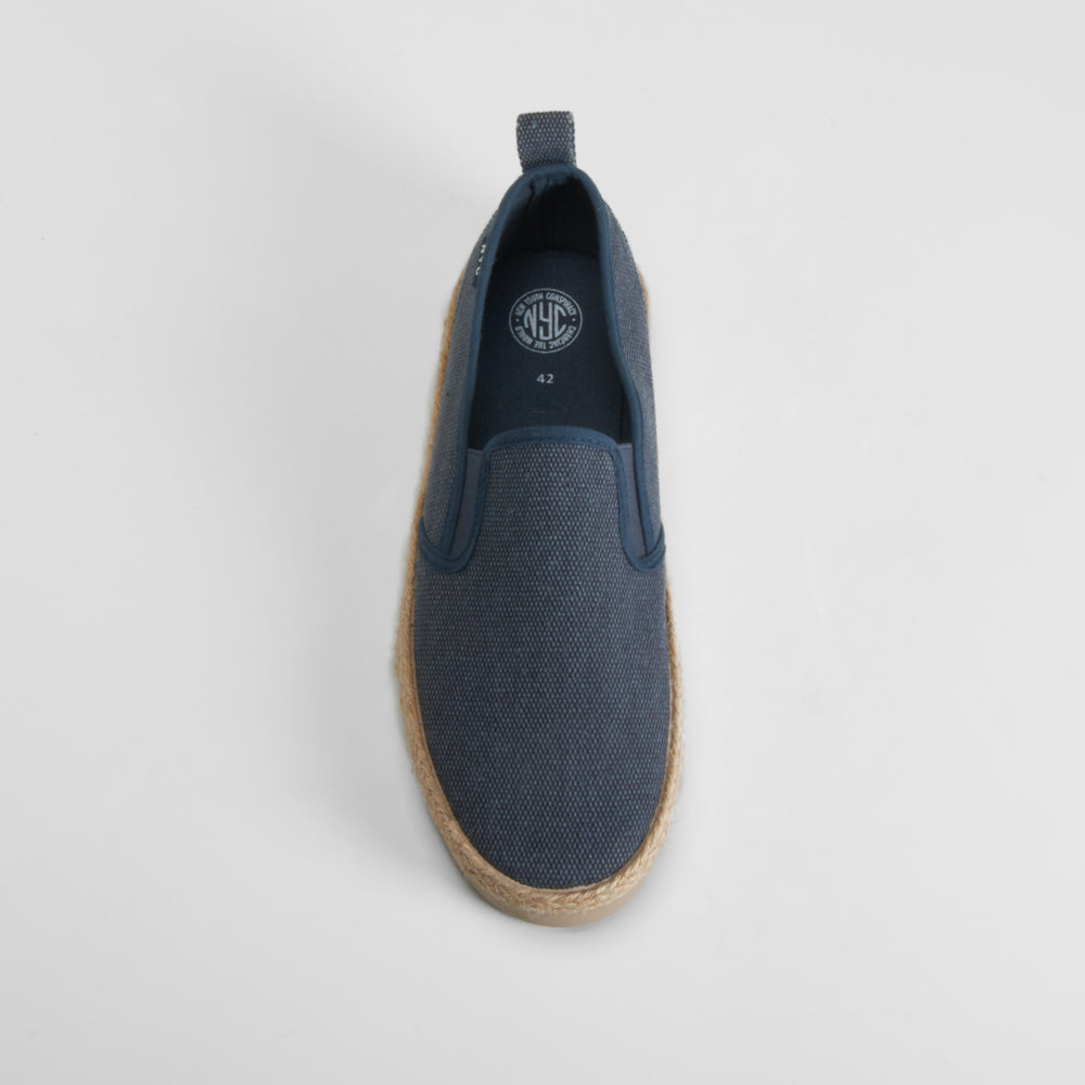Slip on de lona y yute azul marino NYC
