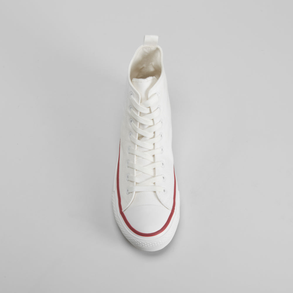 Zapatilla alta lona de color blanco NYC