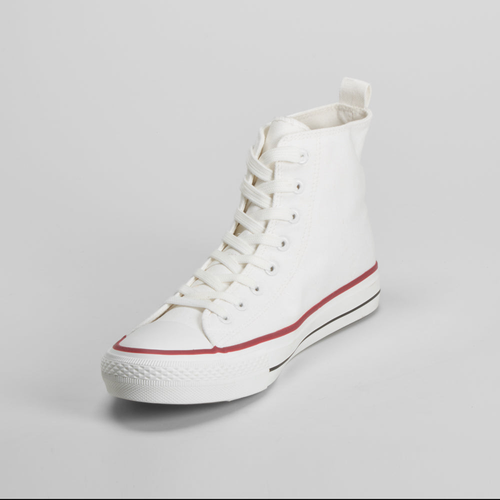 Zapatilla alta lona de color blanco NYC