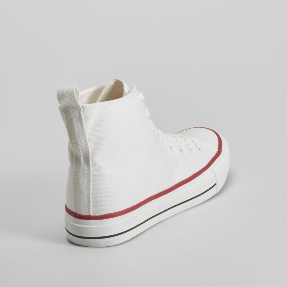 Zapatilla alta lona de color blanco NYC