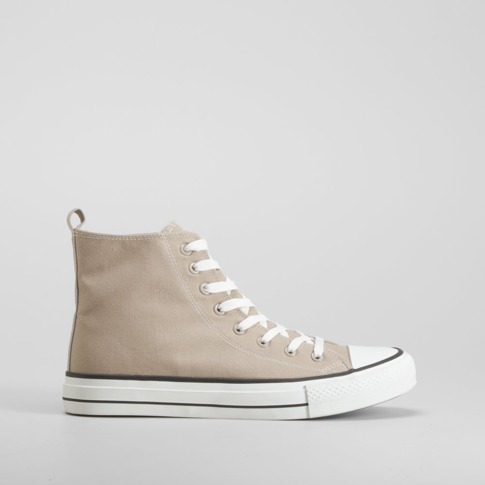 Zapatilla alta de lona beige NYC