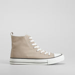 Zapatilla alta de lona beige NYC