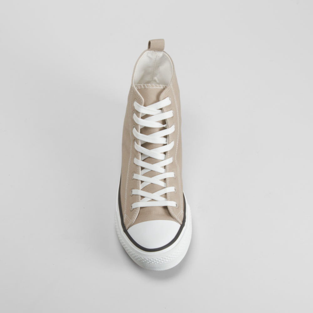 Zapatilla alta de lona beige NYC