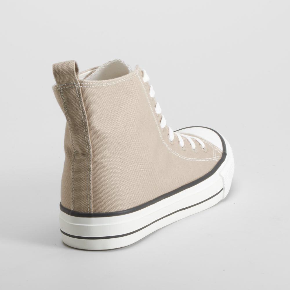 Zapatilla alta de lona beige NYC
