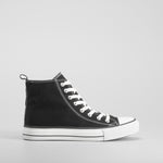 Zapatilla alta lona negra NYC
