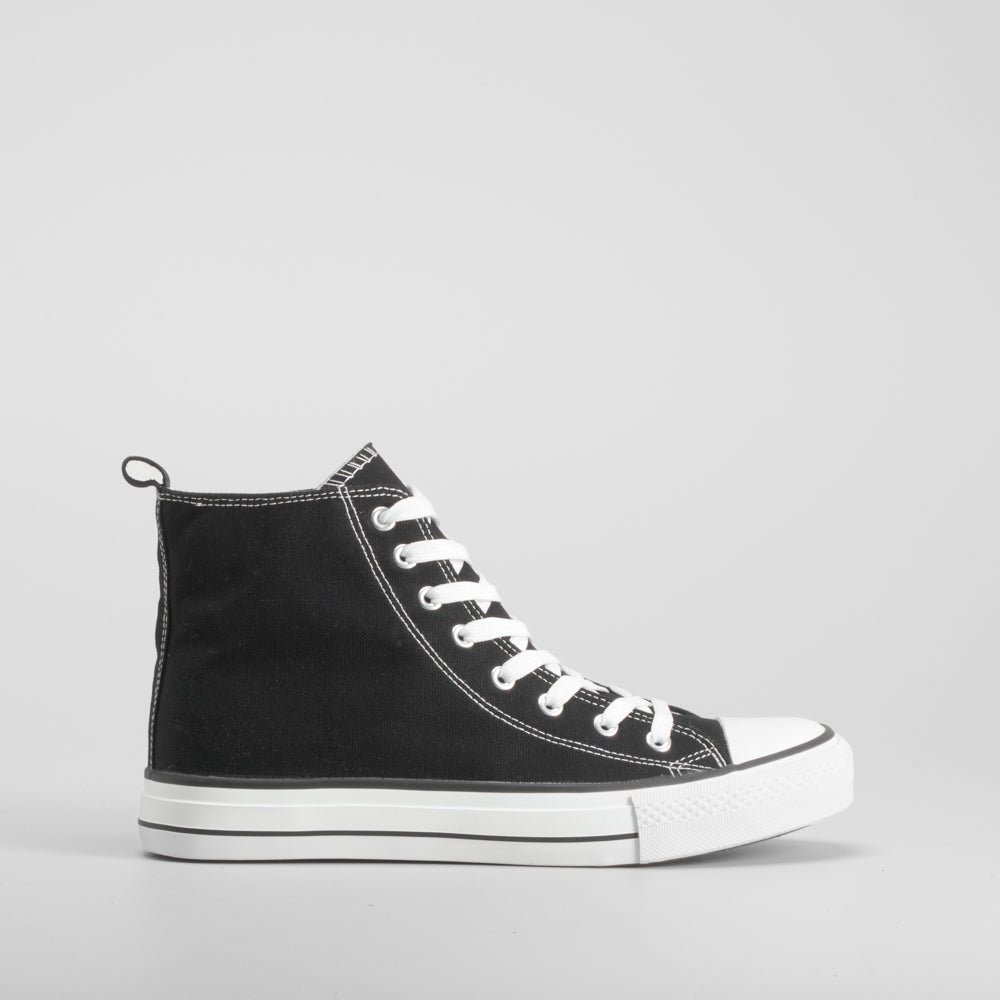 Zapatilla alta lona negra NYC