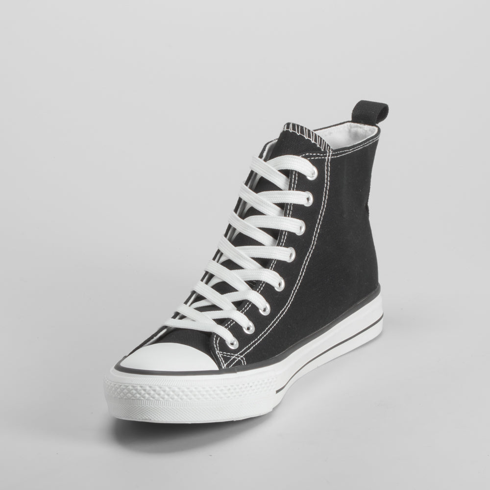 Zapatilla alta lona negra NYC