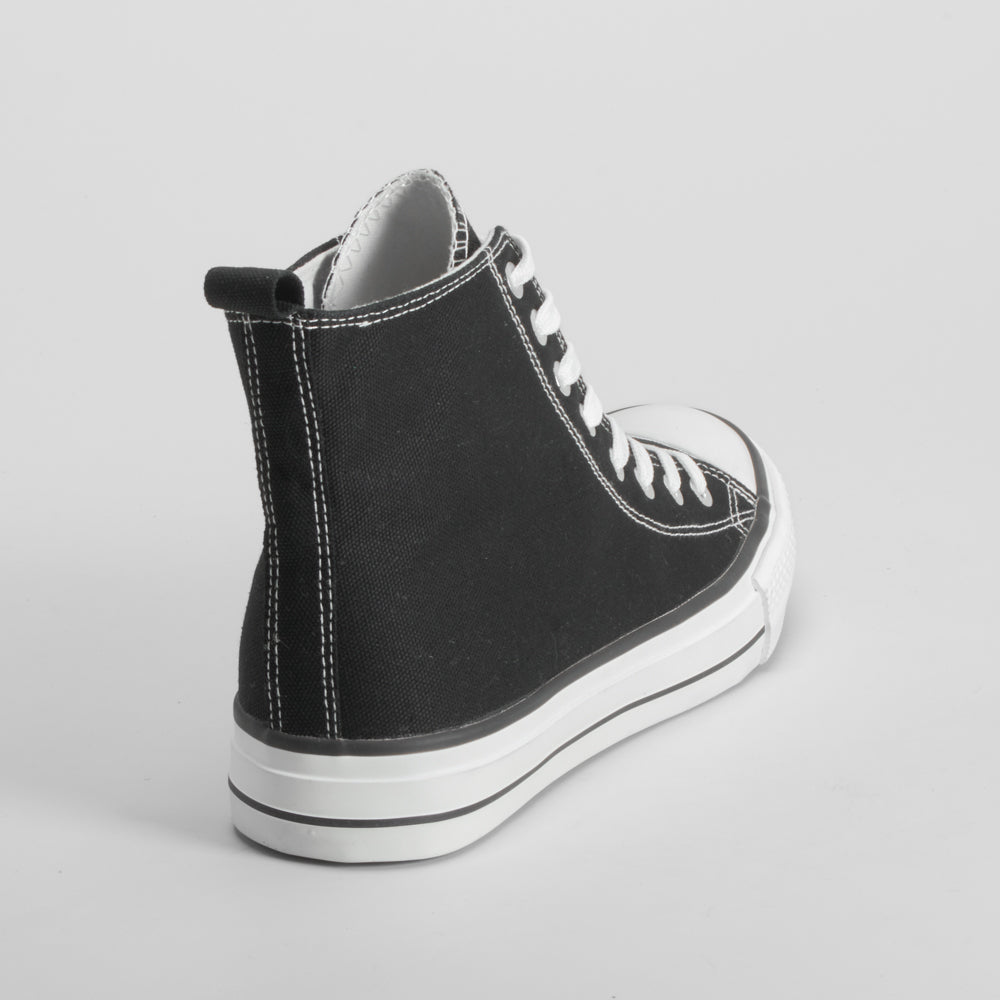 Zapatilla alta lona negra NYC