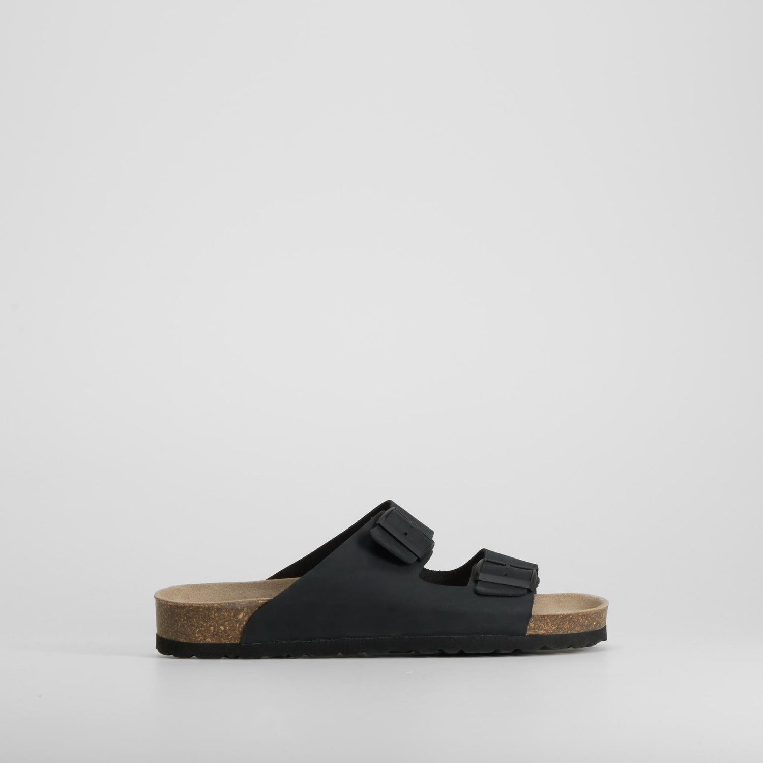 Sandalia bio con hebillas de piel negra SENDA ROAD