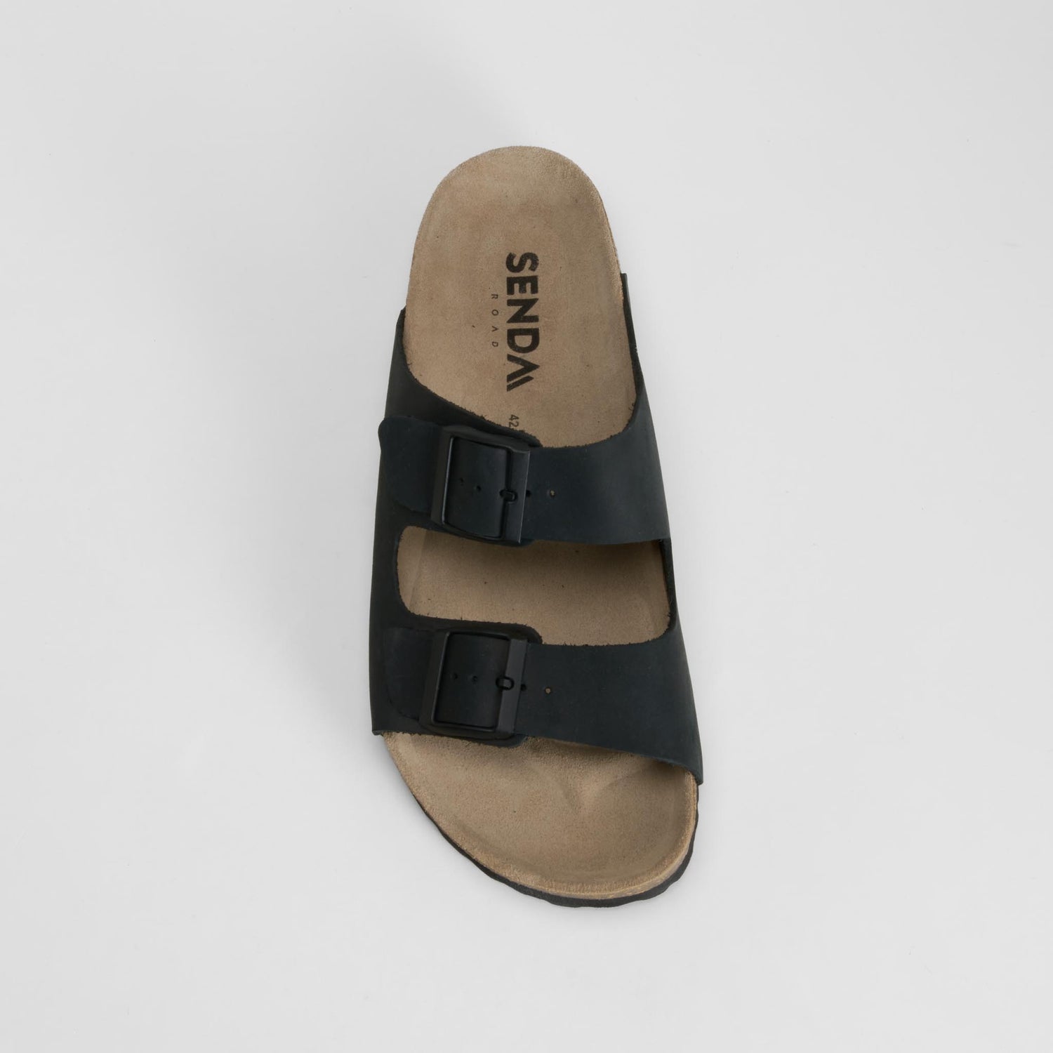 Sandalia bio con hebillas de piel negra SENDA ROAD