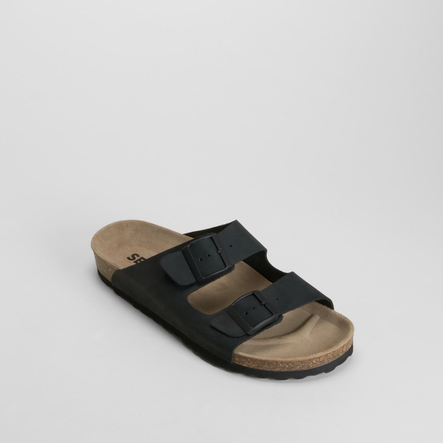 Sandalia bio con hebillas de piel negra SENDA ROAD