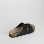 Sandalia bio con hebillas de piel negra SENDA ROAD