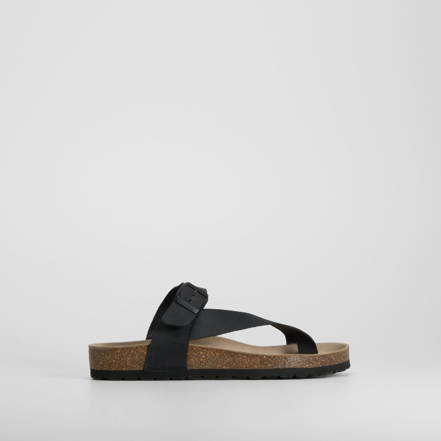 Sandalia bio de piel negra SENDA ROAD