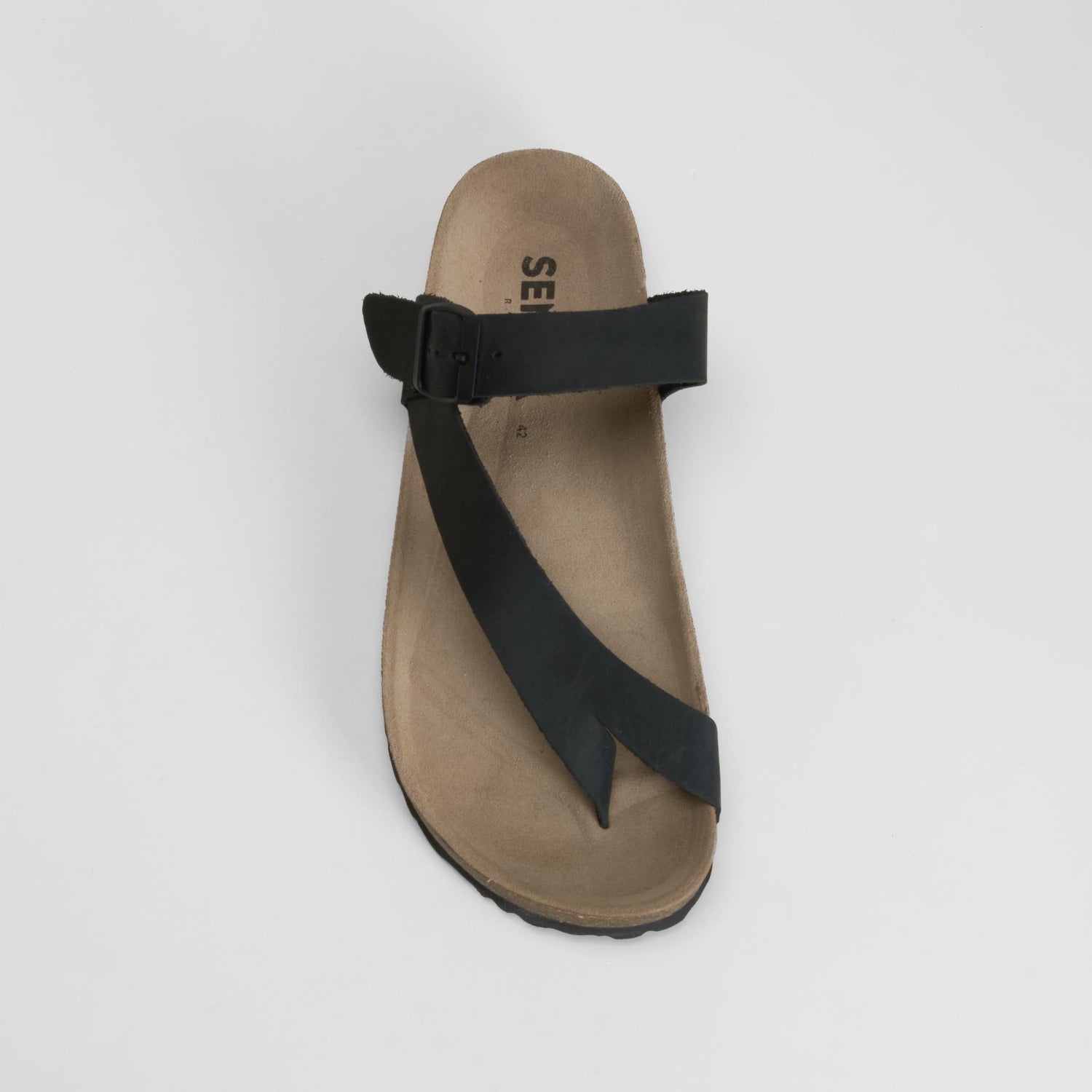Sandalia bio de piel negra SENDA ROAD
