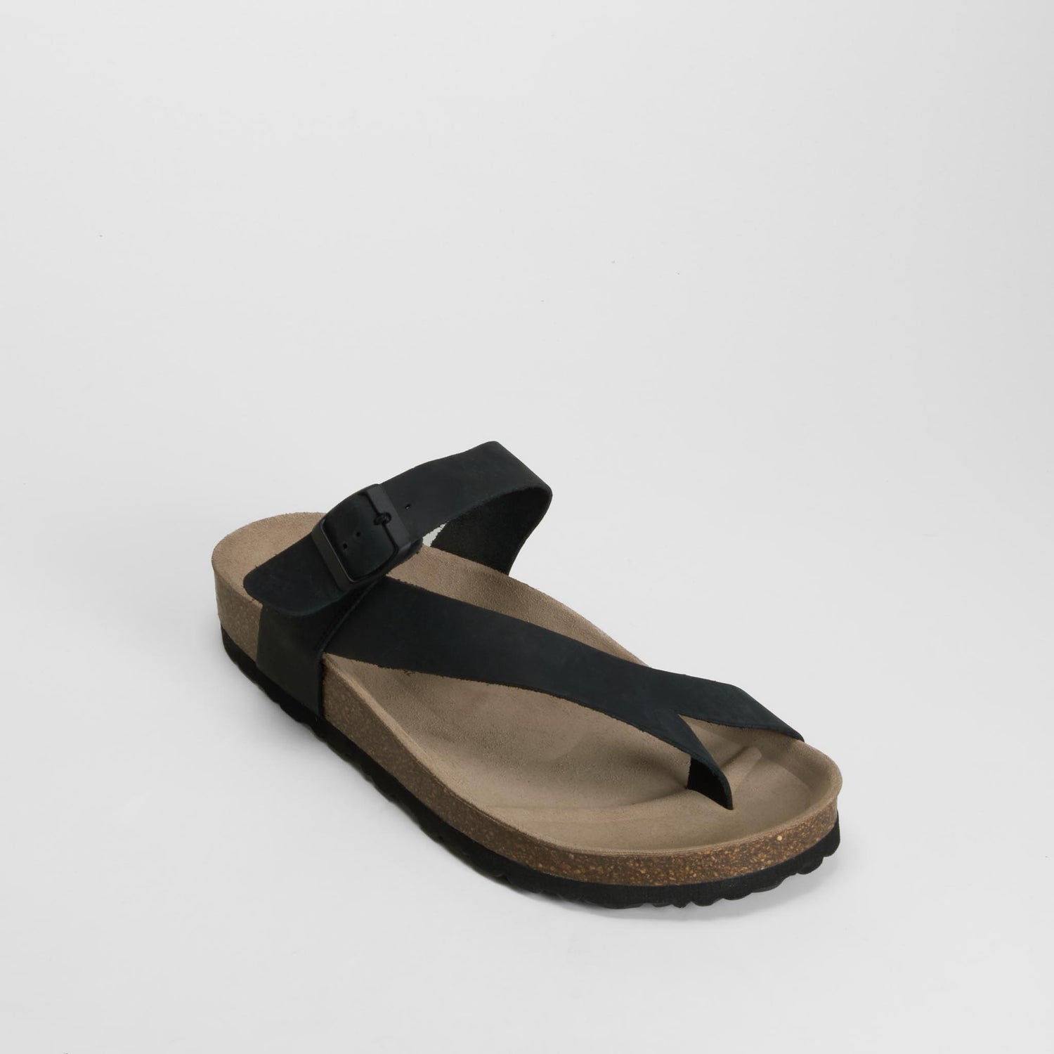 Sandalia bio de piel negra SENDA ROAD
