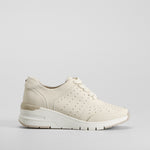 Sneaker cuña piel blanco roto COMFEET