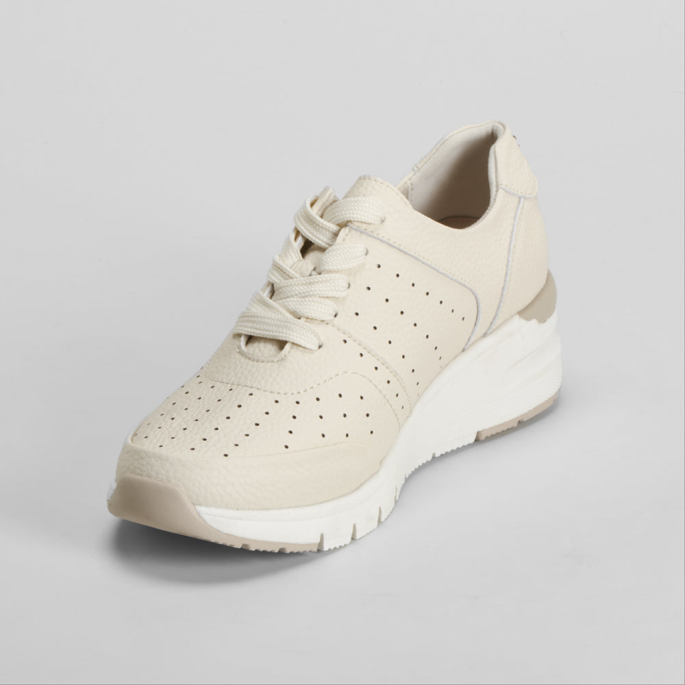 Sneaker cuña piel blanco roto COMFEET