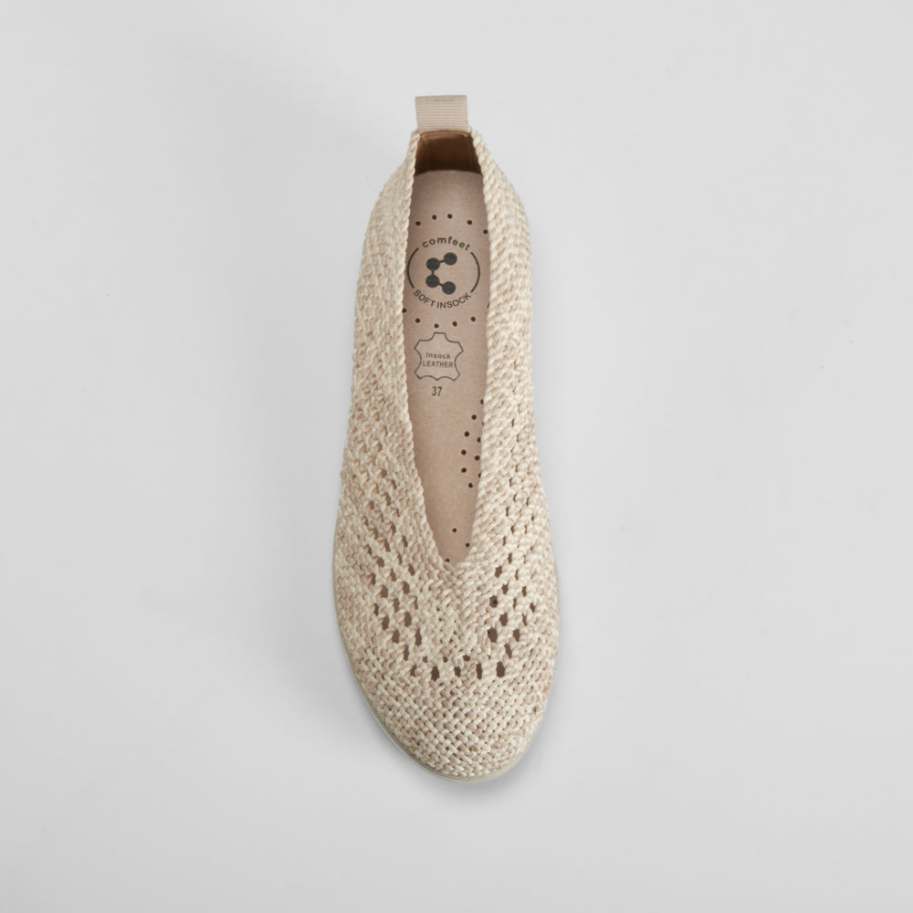 Bailarina trenzada beige COMFEET