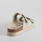 Sandalia bio dos hebillas piel verde COMFEET